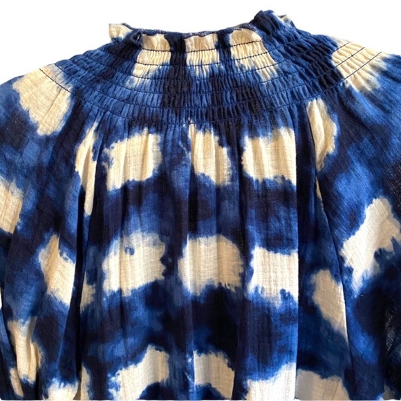 ANTHROPOLOGIE x PORRIDGE Ines BOHO Peasant Smocked Gauzy Cotton Tie Dye size M - Picture 6 of 11
